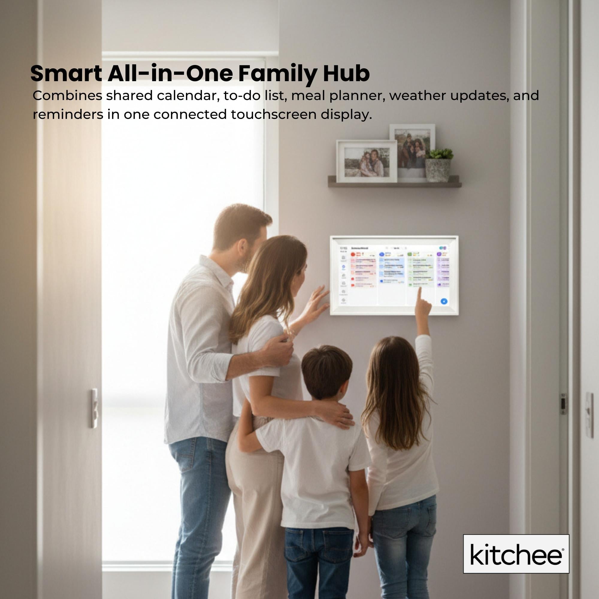 Kitchee 15.6" Digital Calendar Smart Family Planner - 39.6cm Touchscreen White