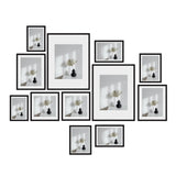 Picture Frames: Kitchee 12 Pieces Photo Frame Set - Modern Gallery Wall Mixed Sizes Matt Black