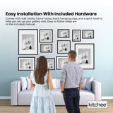 Picture Frames: Kitchee 12 Pieces Photo Frame Set - Modern Gallery Wall Mixed Sizes Matt Black