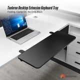 Desk Accessories: Tooleroo Folding Tray Desk Extender - Clamp-On Table Extension Shelf Black
