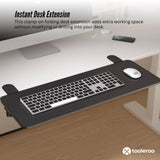 Desk Accessories: Tooleroo Folding Tray Desk Extender - Clamp-On Table Extension Shelf Black
