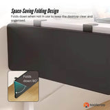 Desk Accessories: Tooleroo Folding Tray Desk Extender - Clamp-On Table Extension Shelf Black