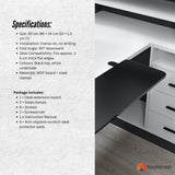 Desk Accessories: Tooleroo Folding Tray Desk Extender - Clamp-On Table Extension Shelf Black
