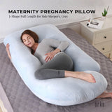 Pillows: Orku Maternity Pregnancy Pillow - J-Shape Full Length for Side Sleepers Grey