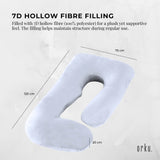 Pillows: Orku Maternity Pregnancy Pillow - J-Shape Full Length for Side Sleepers Grey