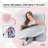 Pillows: Orku Maternity Pregnancy Pillow - J-Shape Full Length for Side Sleepers Grey