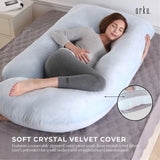 Pillows: Orku Maternity Pregnancy Pillow - J-Shape Full Length for Side Sleepers Grey