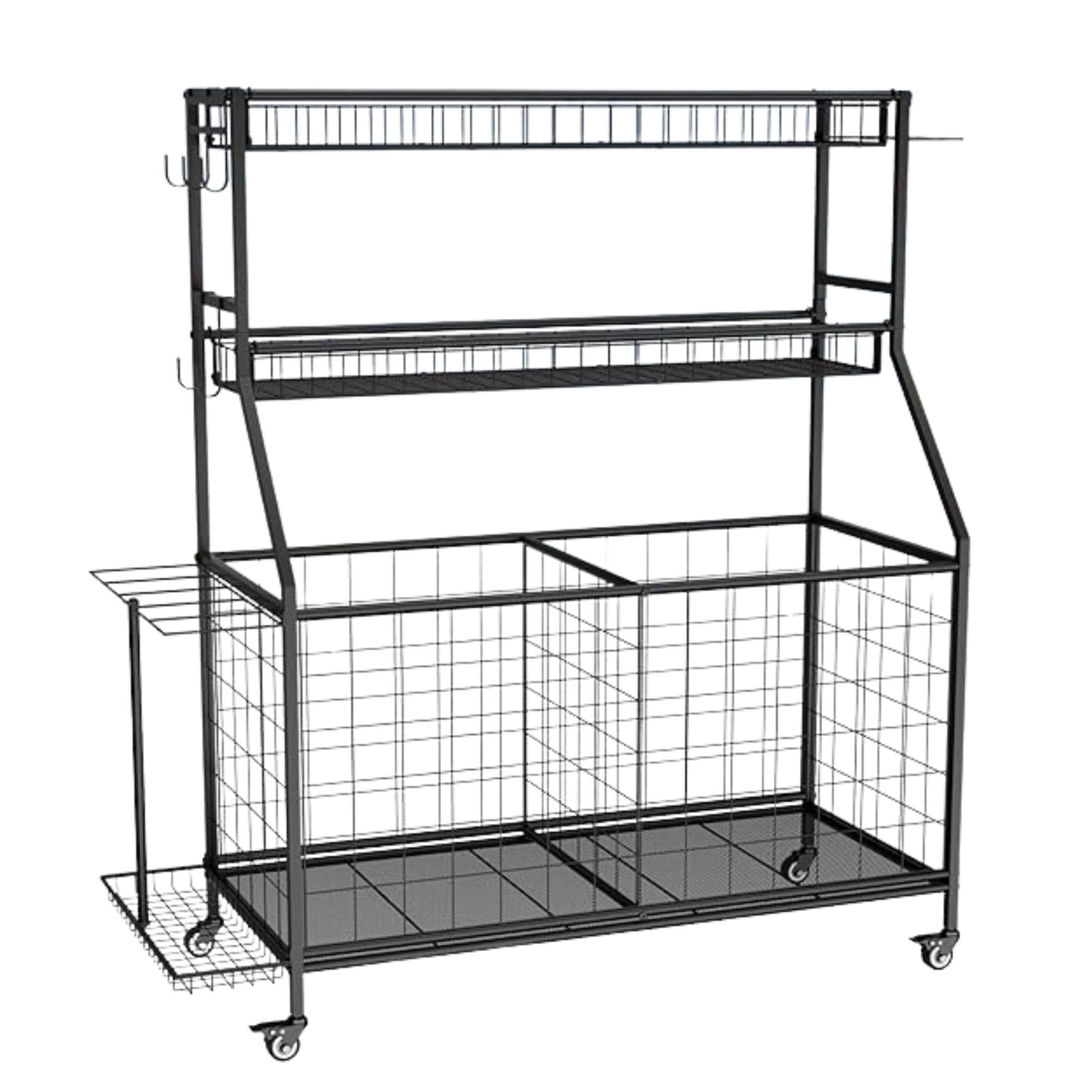 Social Hike Sports Equipment Storage Organiser and Side Rack Garage Trolley