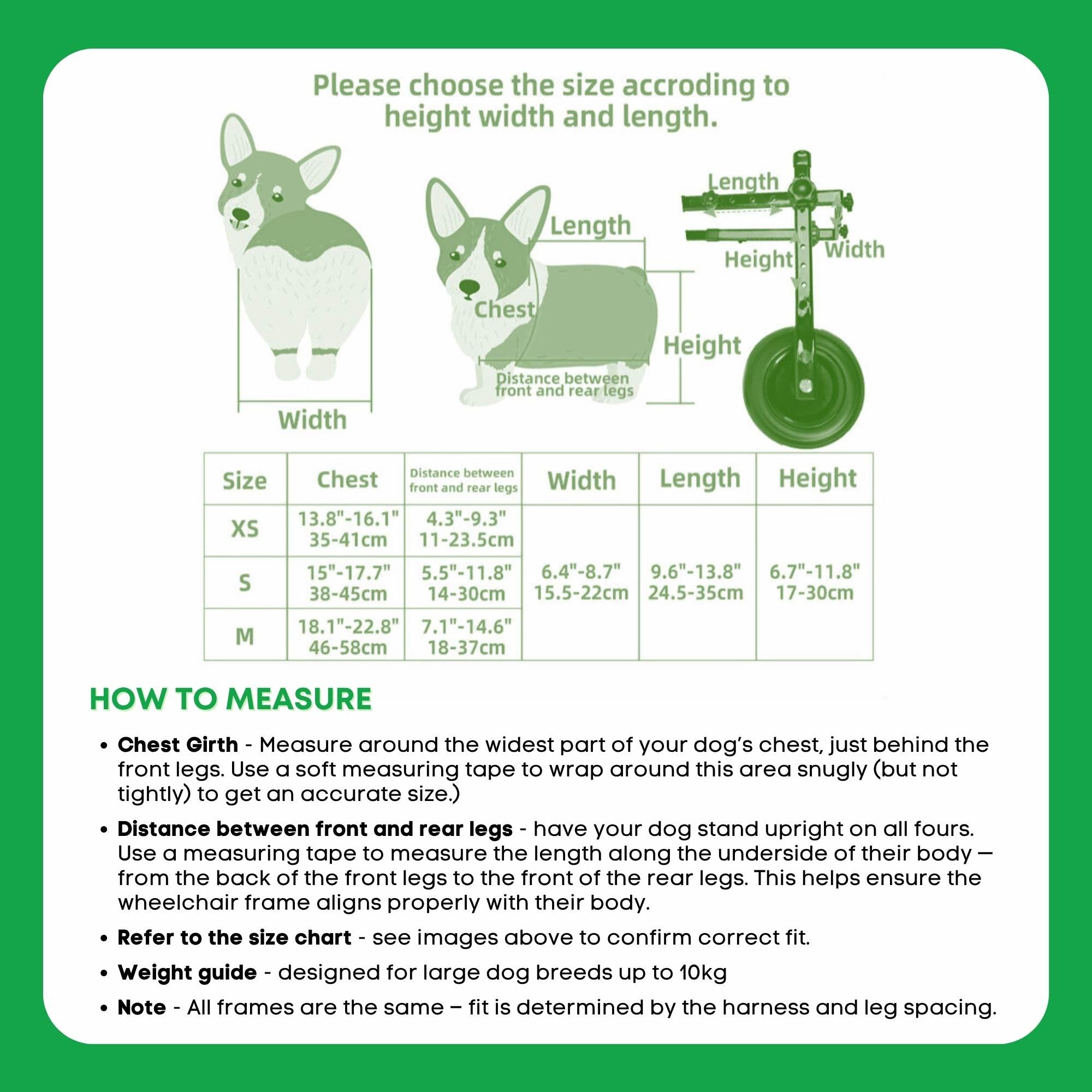 Rooster Farms Replacement Harness for Dog Wheelchair M - Little Dogs Up to 10Kg