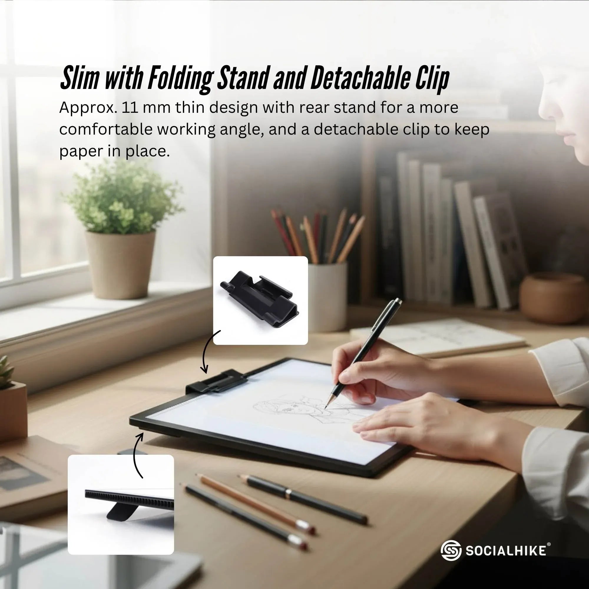 Social Hike A3 LED Light Pad Tracing Board Rechargeable USB-C 3000mAh Light Box