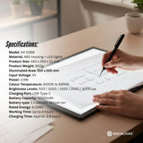 Social Hike A4 LED Light Pad Tracing Board Rechargeable USB-C 3000mAh Light Box