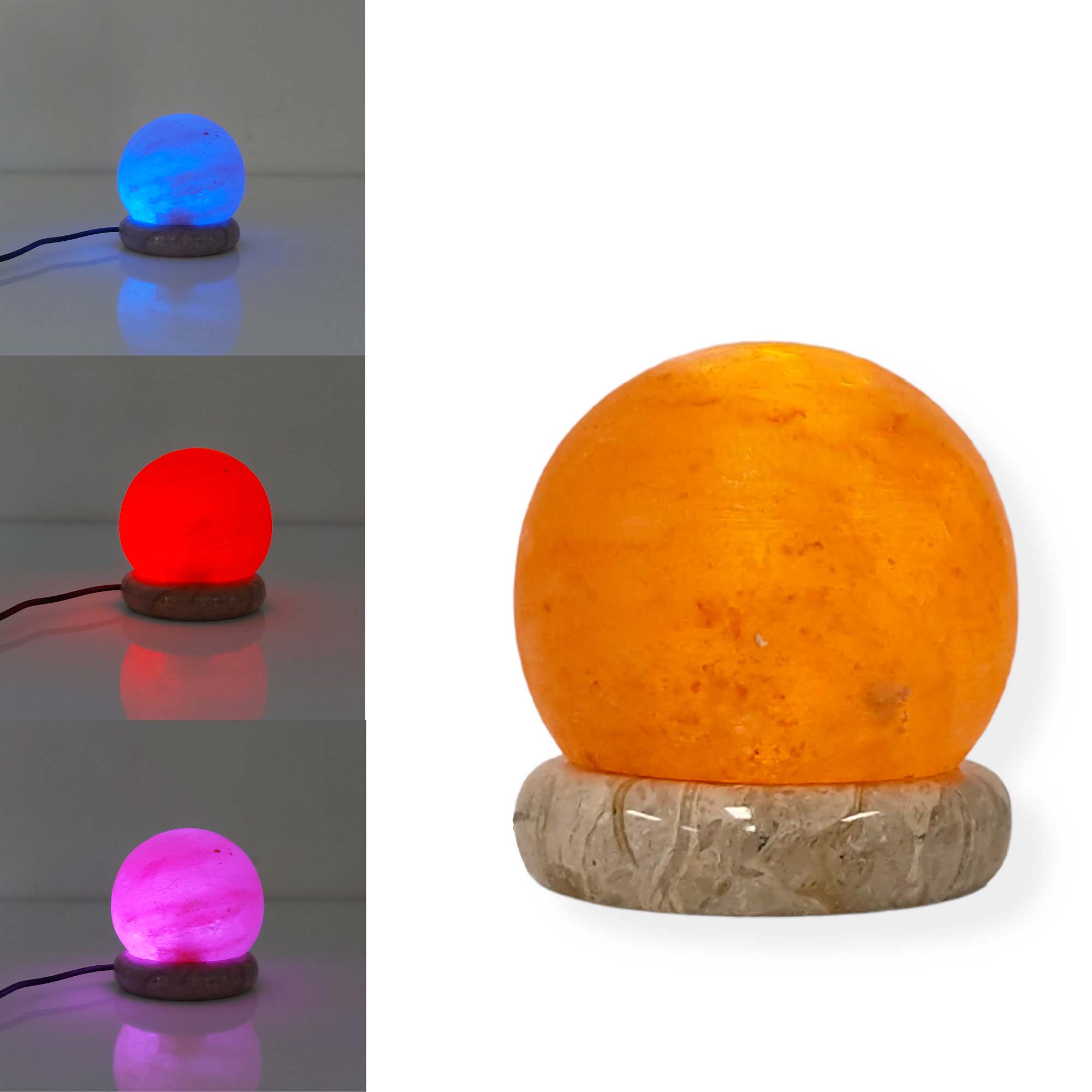Table Lamps: USB Colour Changing Salt Himalayan Lamp - Ball Sphere Shape Pink Rock LED Light