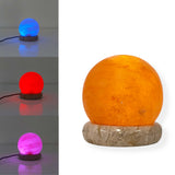 Table Lamps: USB Colour Changing Salt Himalayan Lamp - Ball Sphere Shape Pink Rock LED Light