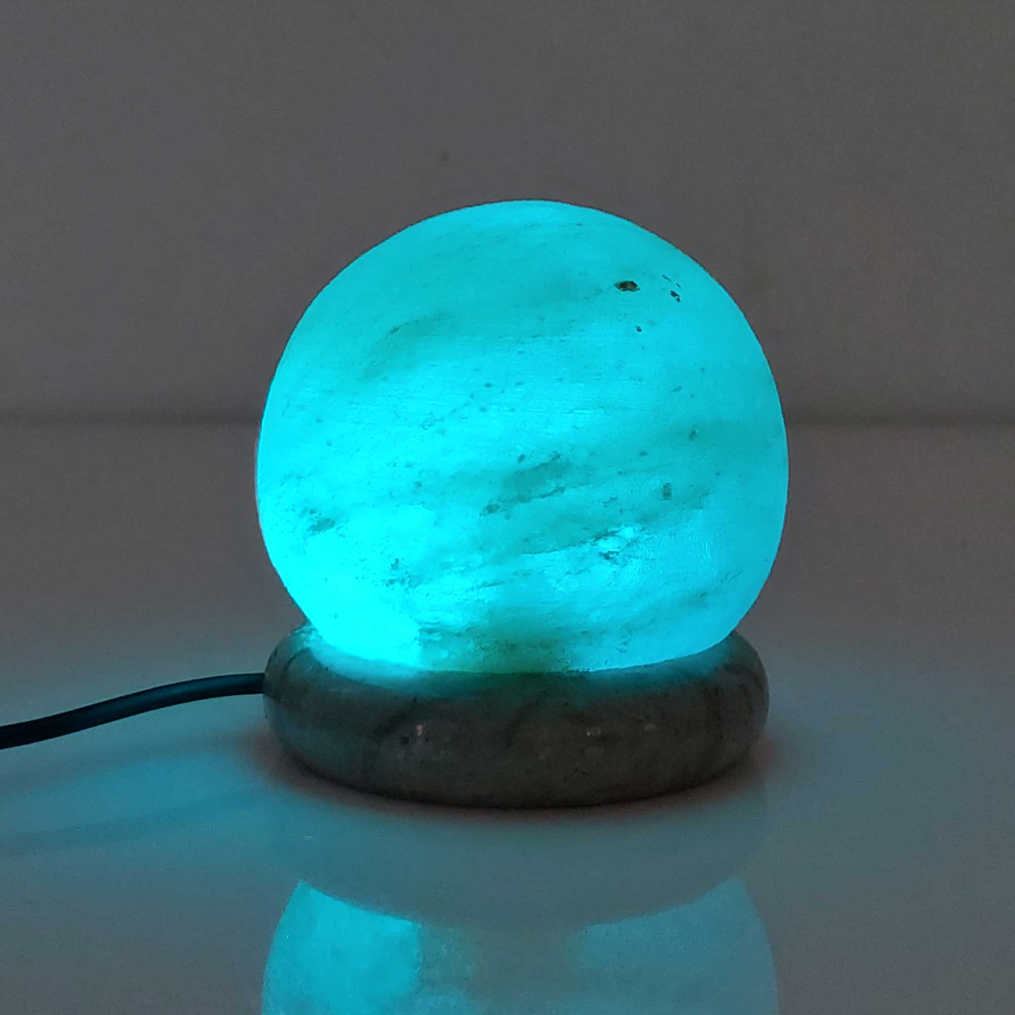 Table Lamps: USB Colour Changing Salt Himalayan Lamp - Ball Sphere Shape Pink Rock LED Light