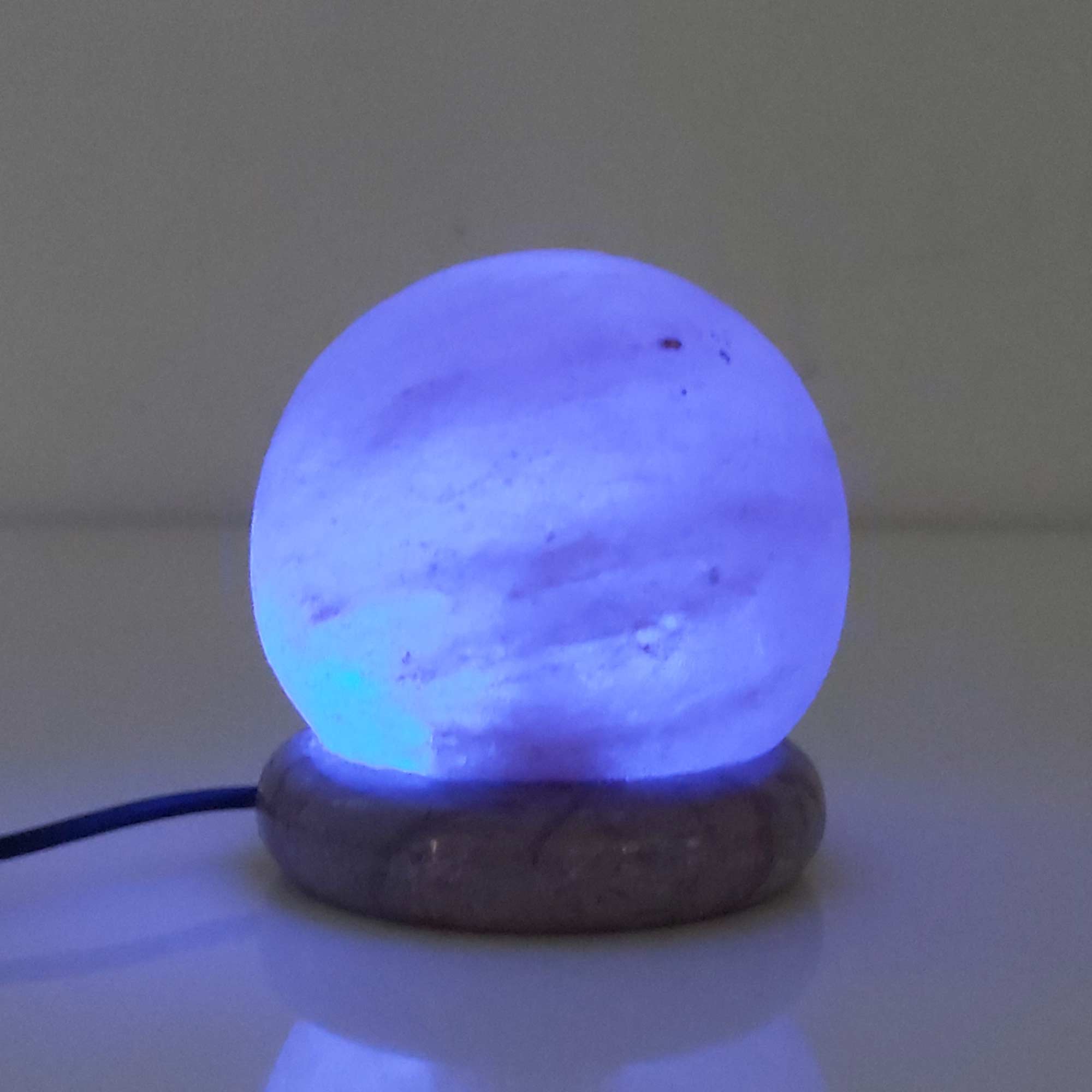 Table Lamps: USB Colour Changing Salt Himalayan Lamp - Ball Sphere Shape Pink Rock LED Light