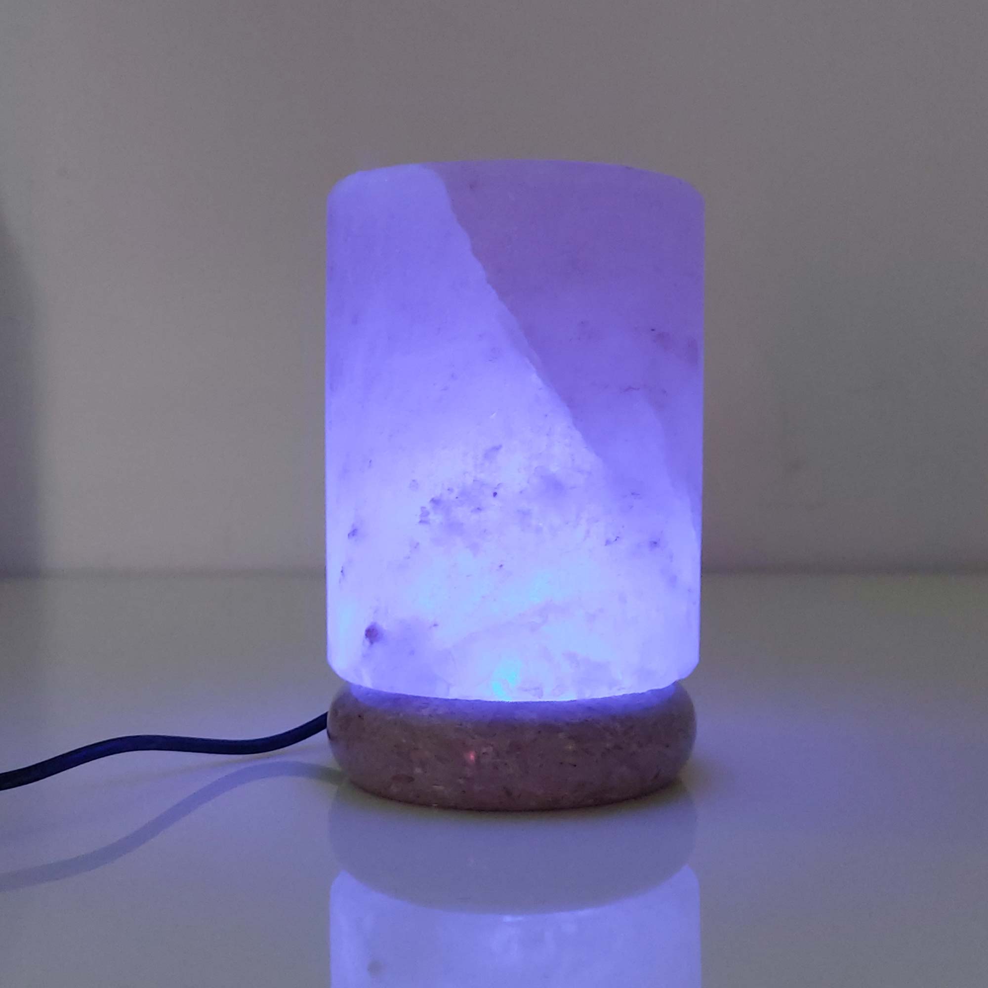 Table Lamps: USB Colour Changing Salt Himalayan Lamp - Cylinder Shape Pink Rock LED Light