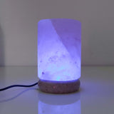Table Lamps: USB Colour Changing Salt Himalayan Lamp - Cylinder Shape Pink Rock LED Light