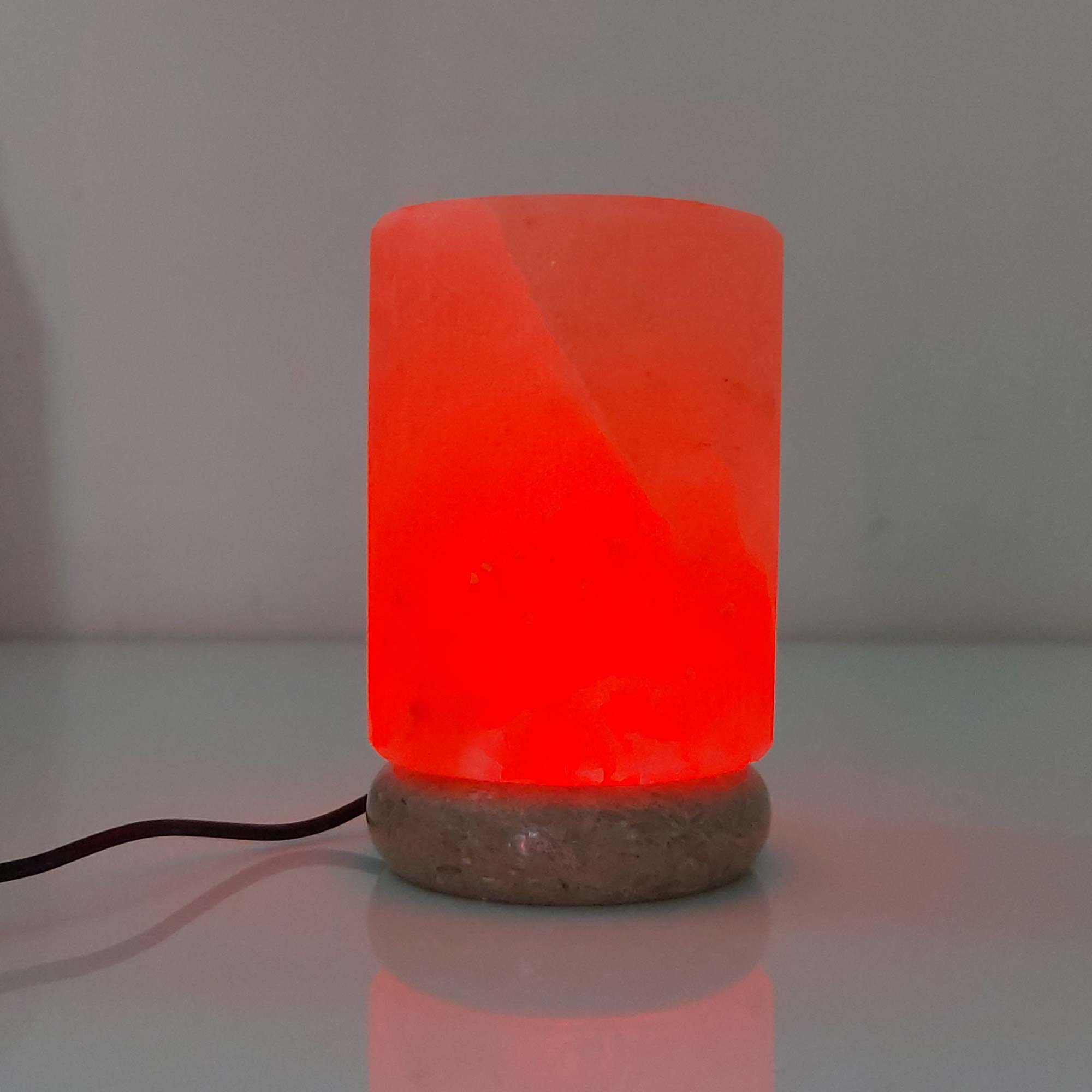 Table Lamps: USB Colour Changing Salt Himalayan Lamp - Cylinder Shape Pink Rock LED Light