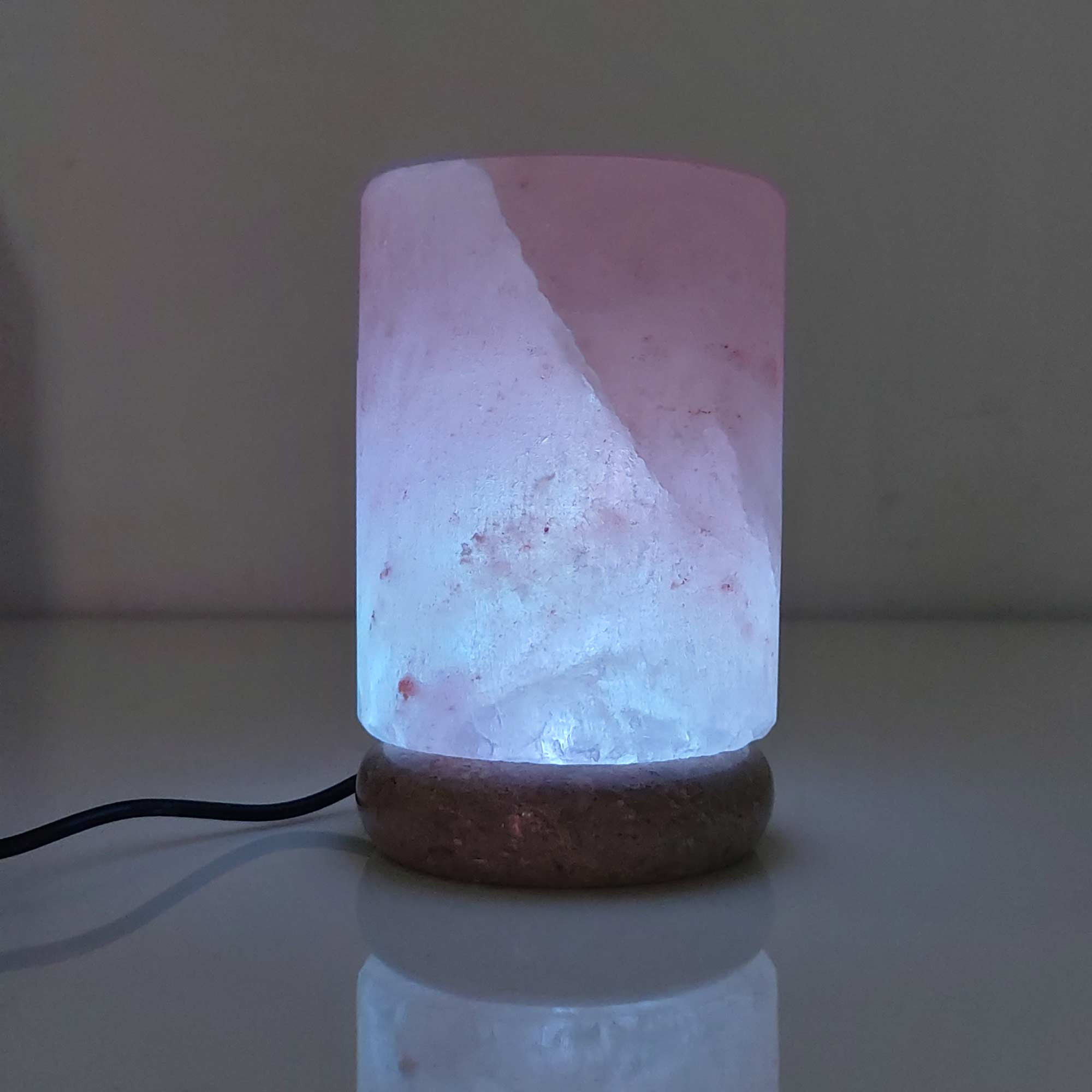 Table Lamps: USB Colour Changing Salt Himalayan Lamp - Cylinder Shape Pink Rock LED Light