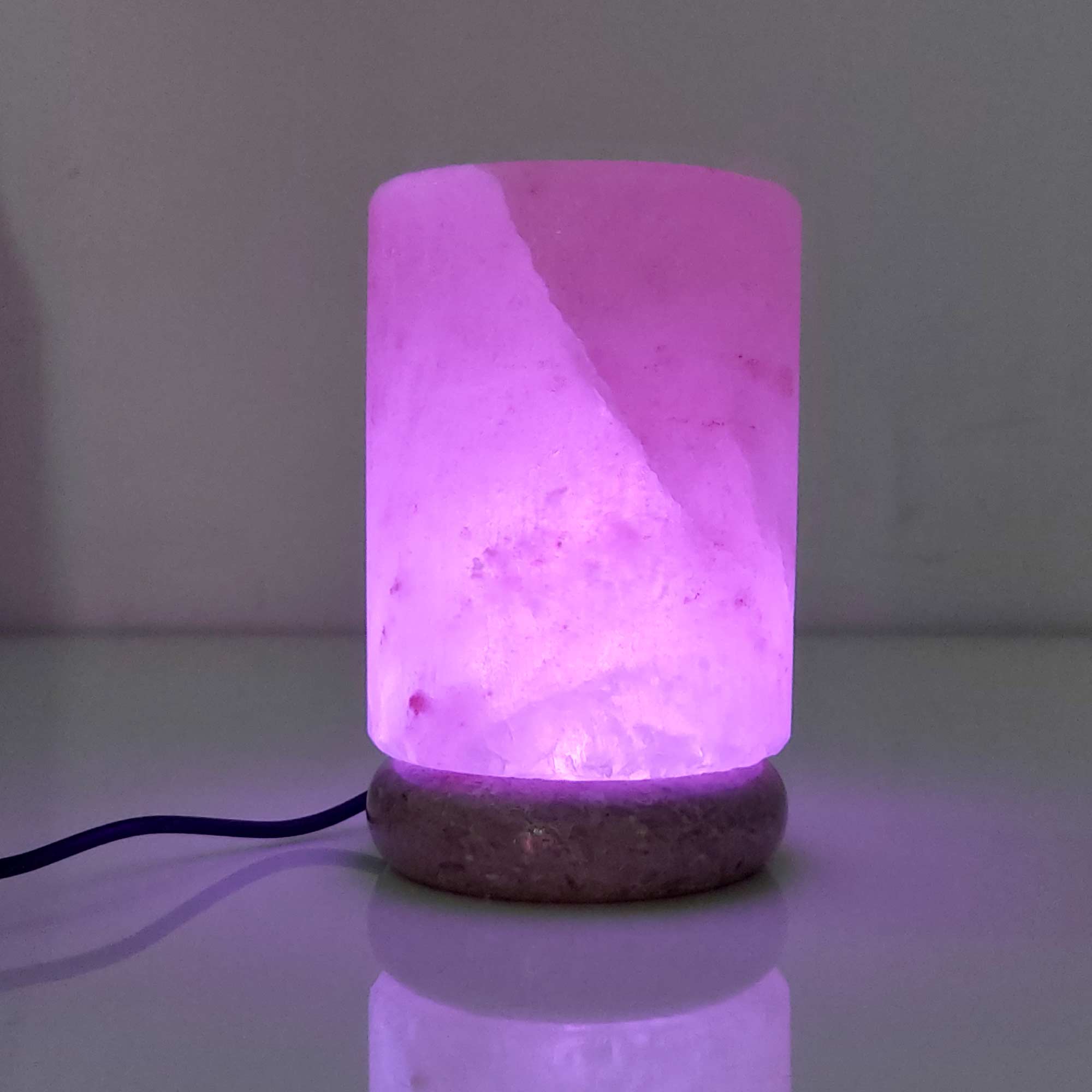 Table Lamps: USB Colour Changing Salt Himalayan Lamp - Cylinder Shape Pink Rock LED Light