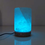 Table Lamps: USB Colour Changing Salt Himalayan Lamp - Cylinder Shape Pink Rock LED Light