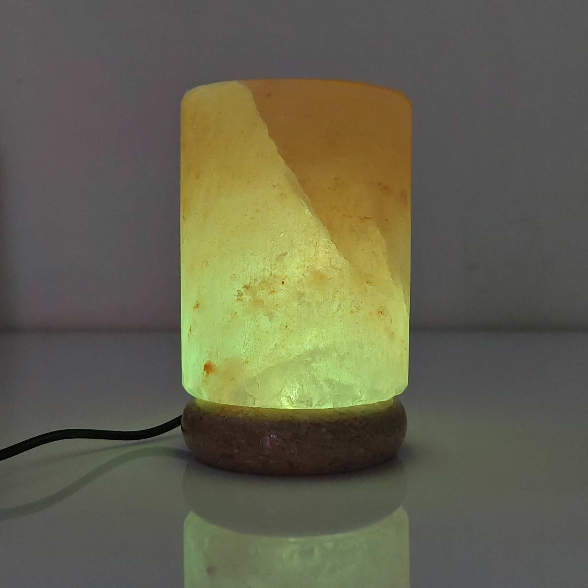 Table Lamps: USB Colour Changing Salt Himalayan Lamp - Cylinder Shape Pink Rock LED Light