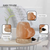 Table Lamps: USB Colour Changing Salt Himalayan Lamp - Heart Love Shape Pink Rock LED Light