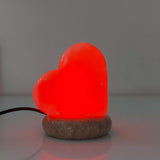 Table Lamps: USB Colour Changing Salt Himalayan Lamp - Heart Love Shape Pink Rock LED Light