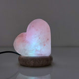 Table Lamps: USB Colour Changing Salt Himalayan Lamp - Heart Love Shape Pink Rock LED Light