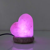 Table Lamps: USB Colour Changing Salt Himalayan Lamp - Heart Love Shape Pink Rock LED Light