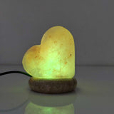 Table Lamps: USB Colour Changing Salt Himalayan Lamp - Heart Love Shape Pink Rock LED Light