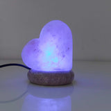 Table Lamps: USB Colour Changing Salt Himalayan Lamp - Heart Love Shape Pink Rock LED Light