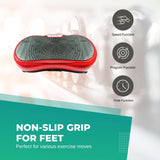 Social Hike Vibration Plate Exercise Platform - Vibrating Workout Machine Red
