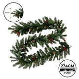Christmas Trees: Christabelle 2.7m Christmas Garland with Pine Cones & Berries Pine Tree Decoration Ornament