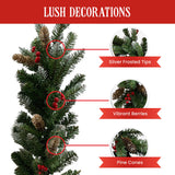 Christmas Trees: Christabelle 2.7m Christmas Garland with Pine Cones & Berries Pine Tree Decoration Ornament