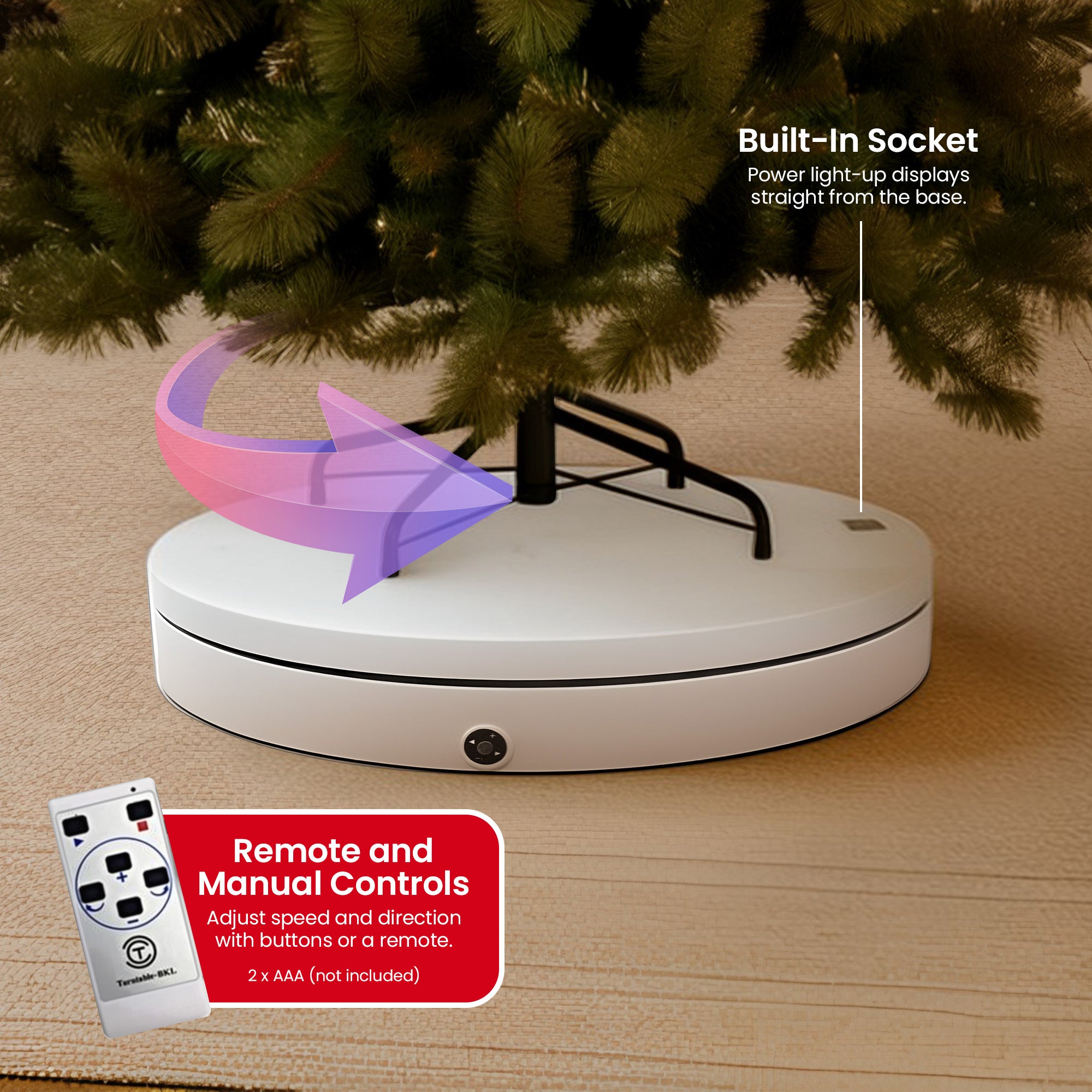 Christmas Decorations: Christabelle 60cm 100kg Commercial-grade Electric Display Turntable Christmas