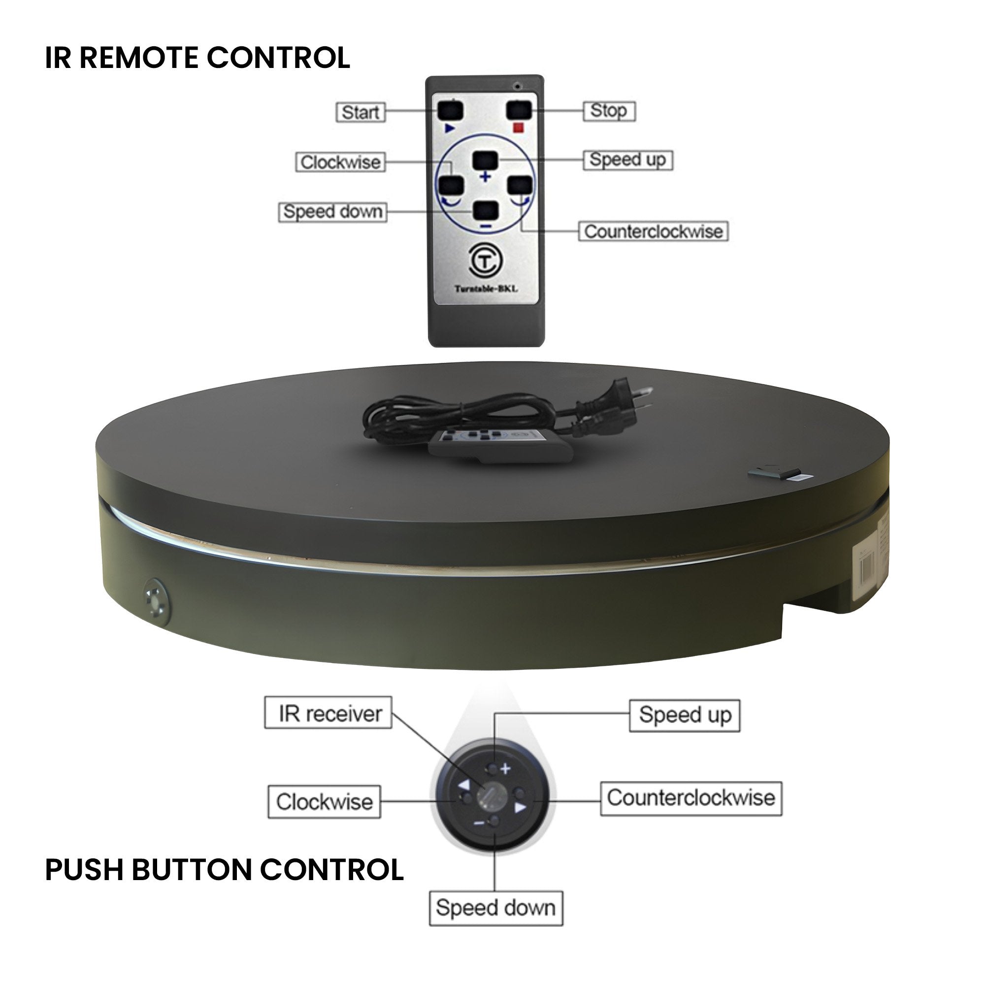 Christmas Decorations: Christabelle 80cm 200kg Commercial Electric Display Turntable Power Outlet Black
