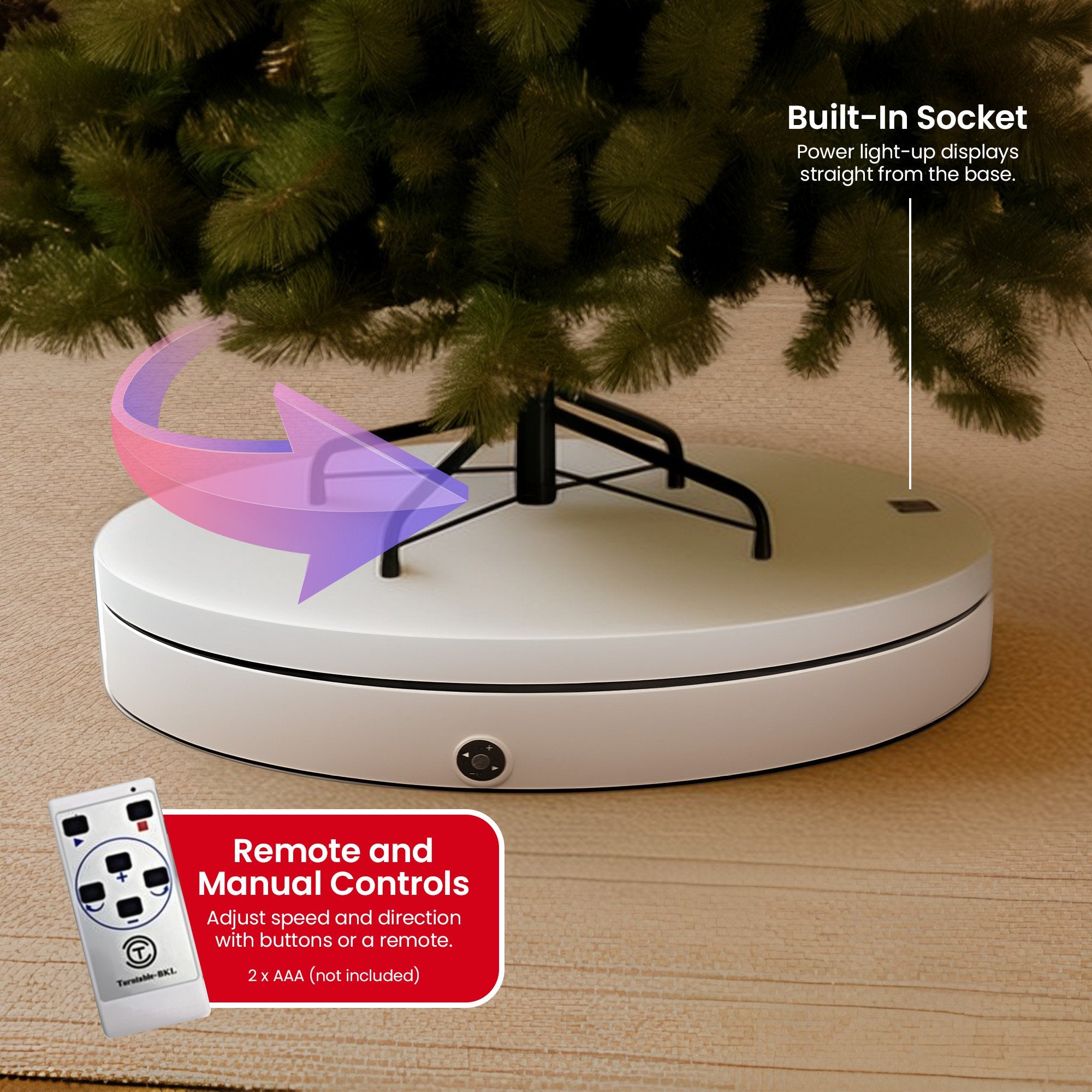 Christmas Decorations: Christabelle 80cm 200kg Commercial Electric Display Turntable Motorised White