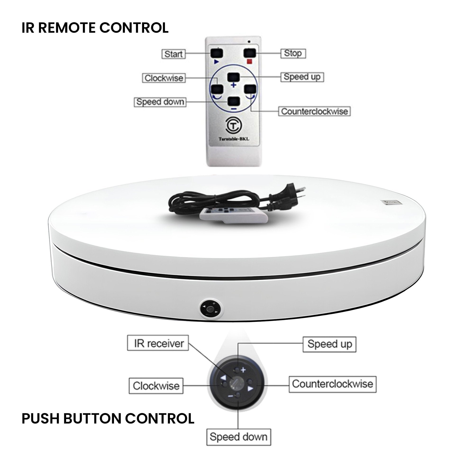 Christmas Decorations: Christabelle 80cm 200kg Commercial Electric Display Turntable Motorised White