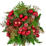 Christmas Decorations: Christabelle 36cm Christmas Tabletop Topiary Tree Pre-Decorated Berries, Baubles & Pine Cones Gold Pot Twisted Stem Festive Decoration