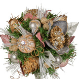 Christmas Decorations: Christabelle 36cm Christmas Tabletop Topiary Tree Jewelled Baubles, Berries, Flowers and Pine Cones Festive Decoration