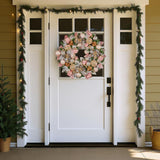 Christmas Wreaths & Garlands: Christabelle 71cm Christmas Wreath Lush Pink Front Door Decoration Jewelled Baubles Flowers Pine Cones Ribbons Ornaments