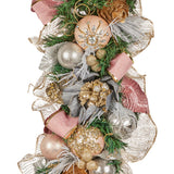 Christmas Wreaths & Garlands: Christabelle Premium 100cm Christmas Garland Jewelled Baubles & Berries Tree Decoration Ornament Pink Silver Gold