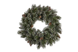 Christmas Trees: Christabelle 61cm Christmas Wreath Cashmere Pine with LED Lights Front Door Decoration Ornament