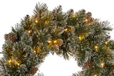 Christmas Trees: Christabelle 61cm Christmas Wreath Cashmere Pine with LED Lights Front Door Decoration Ornament