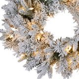 Christmas Trees: Christabelle Christmas Wreath Snowy Atica Pre-Lit with LED Lights Front Door Decoration Ornament