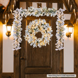 Christmas Trees: Christabelle Christmas Wreath Snowy Atica Pre-Lit with LED Lights Front Door Decoration Ornament