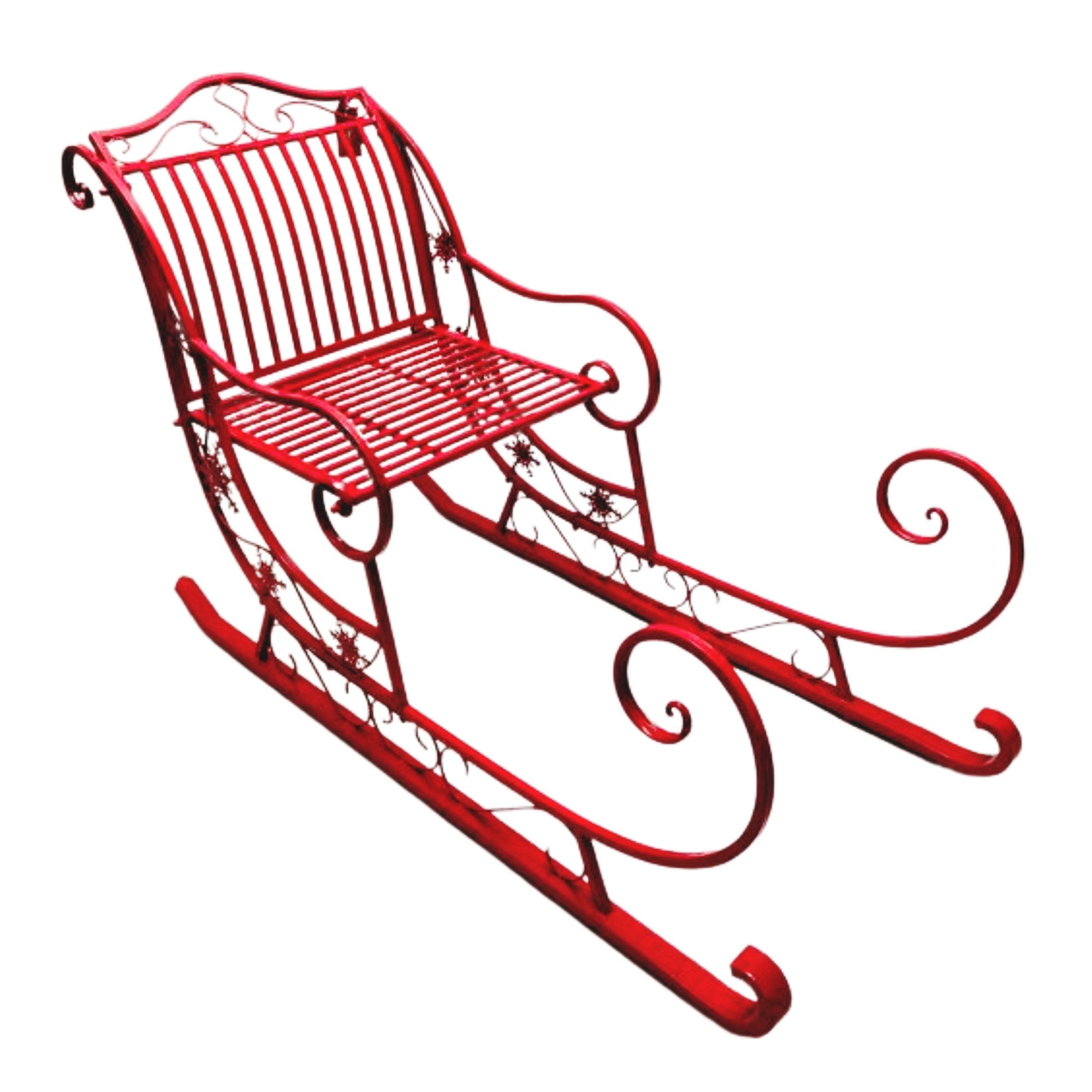 Christmas Trees: Christabelle Christmas Sleigh With Red Finish - Metal 150cm