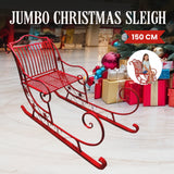 Christmas Trees: Christabelle Christmas Sleigh With Red Finish - Metal 150cm