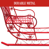 Christmas Trees: Christabelle Christmas Sleigh With Red Finish - Metal 150cm